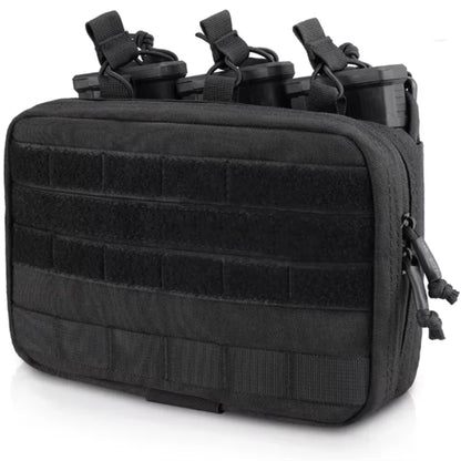 Tactical Mag Admin Pouch Molle Utility Tool Pouch Medical EMT Organizer Triple Stacker Magazine Holder for M4 M16