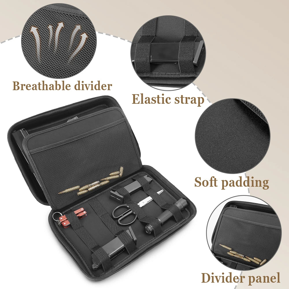 Tactical Pistol Gun Case Dual Gun Storage Bag Concealed Carry Pistol Protection Case Gun Holster Bag EDC Tool Flashlight Pouch