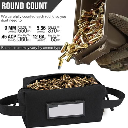 1000D Tactical Ammo Bag for Rifle/Pistol - Bullet Carrier, EDC Tool Pouch, Hunting Shooting Gear, Multi-Function Storage