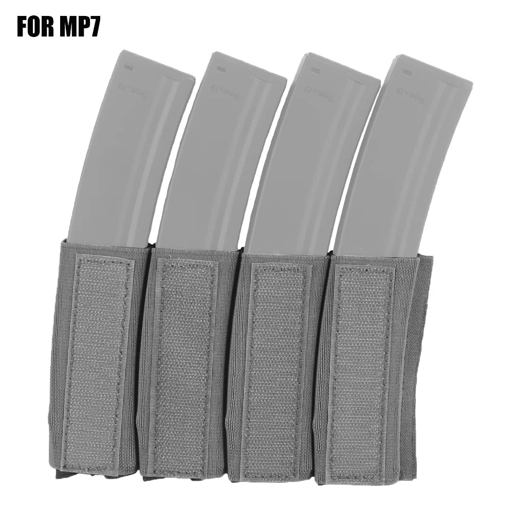 MK Tactical Chest Rig Accessories MP5 MP7 Quadruple Magazine Insert Pouch Militar Hunting Vest Built-in Elastic Magazine Holder