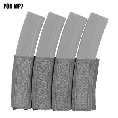 MK Tactical Chest Rig Accessories MP5 MP7 Quadruple Magazine Insert Pouch Militar Hunting Vest Built-in Elastic Magazine Holder
