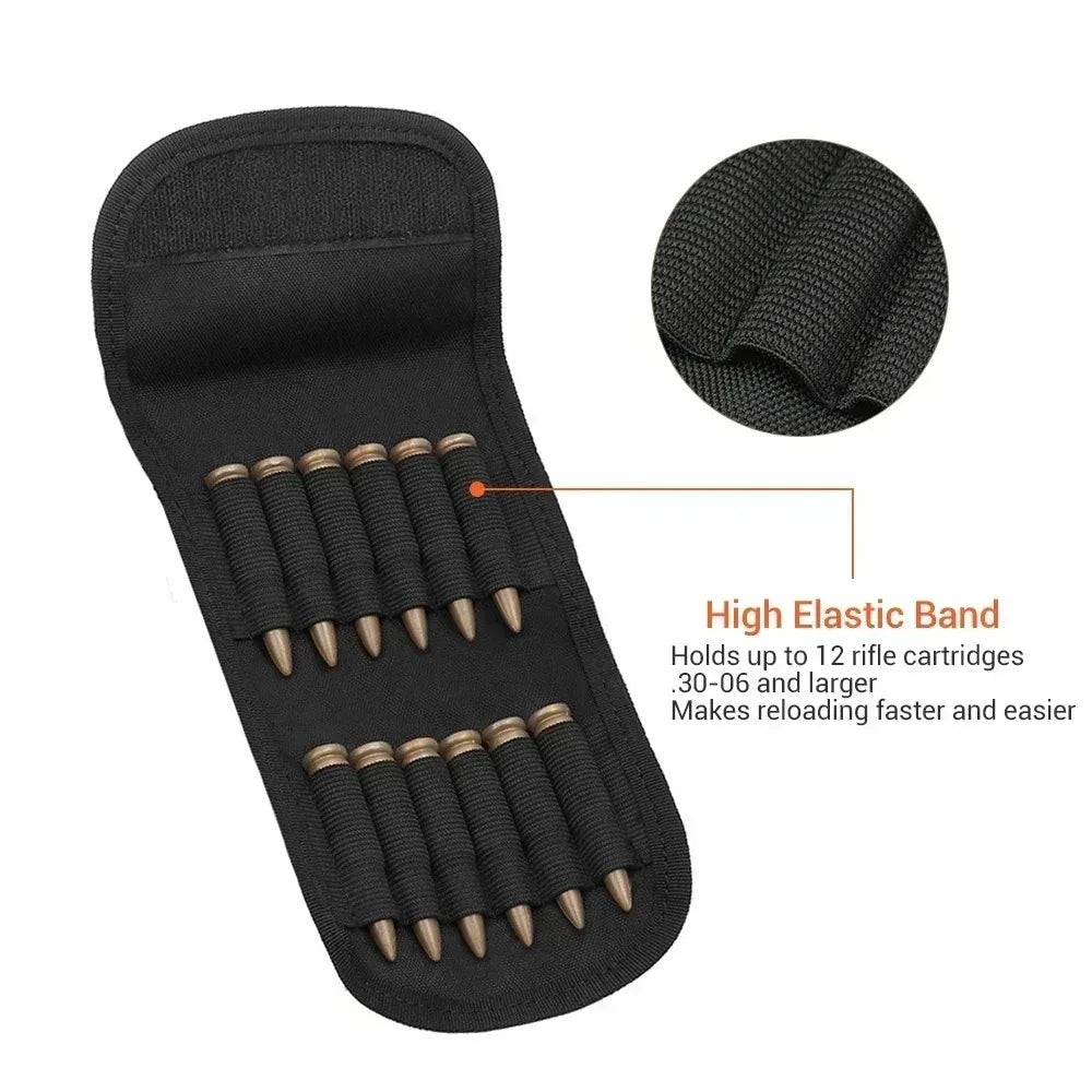 Tactical 12 Round Foldable Ammo Pouch Ammo Carrier Bag Molle Shotgun Bullet Shell Holder Rifle Cartridge Hunting Accessories