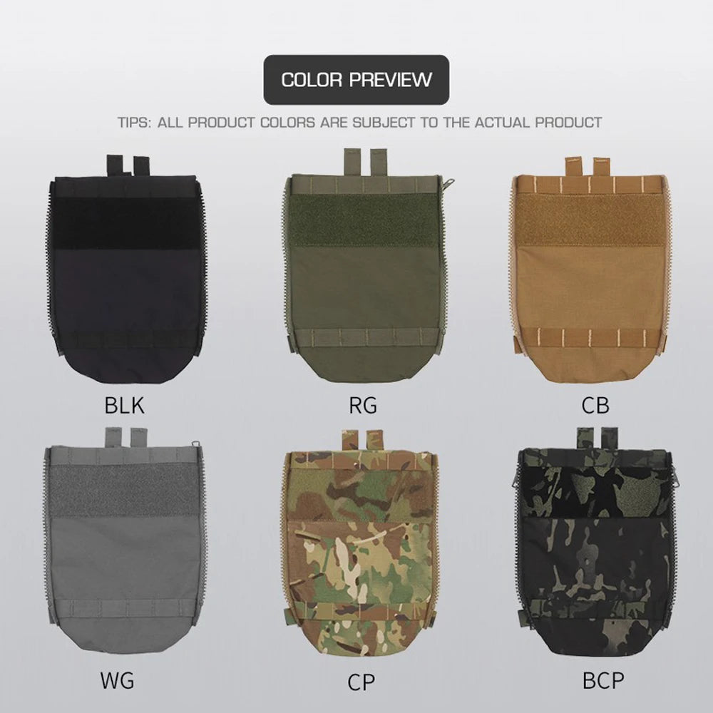 V5 FCPC Tactical Vest Backplate Supplement Sub-package Water Bag Double Zipper Militar Map Bag Hunting Airsoft Vest Accessories