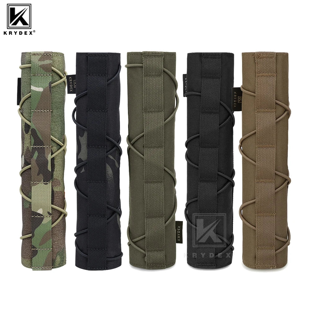 KRYDEX Tactical 22cm Suppressor Protective Cover Case Muffler Shield Sleeve Cover Shooting Hunting Camouflage Purpose