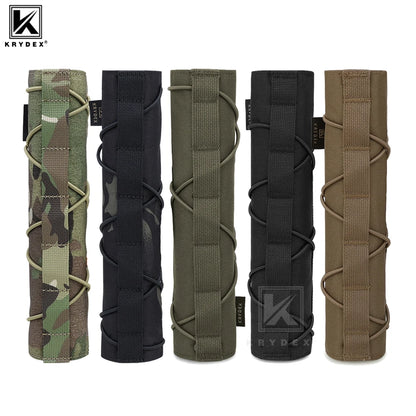 KRYDEX Tactical 22cm Suppressor Protective Cover Case Muffler Shield Sleeve Cover Shooting Hunting Camouflage Purpose