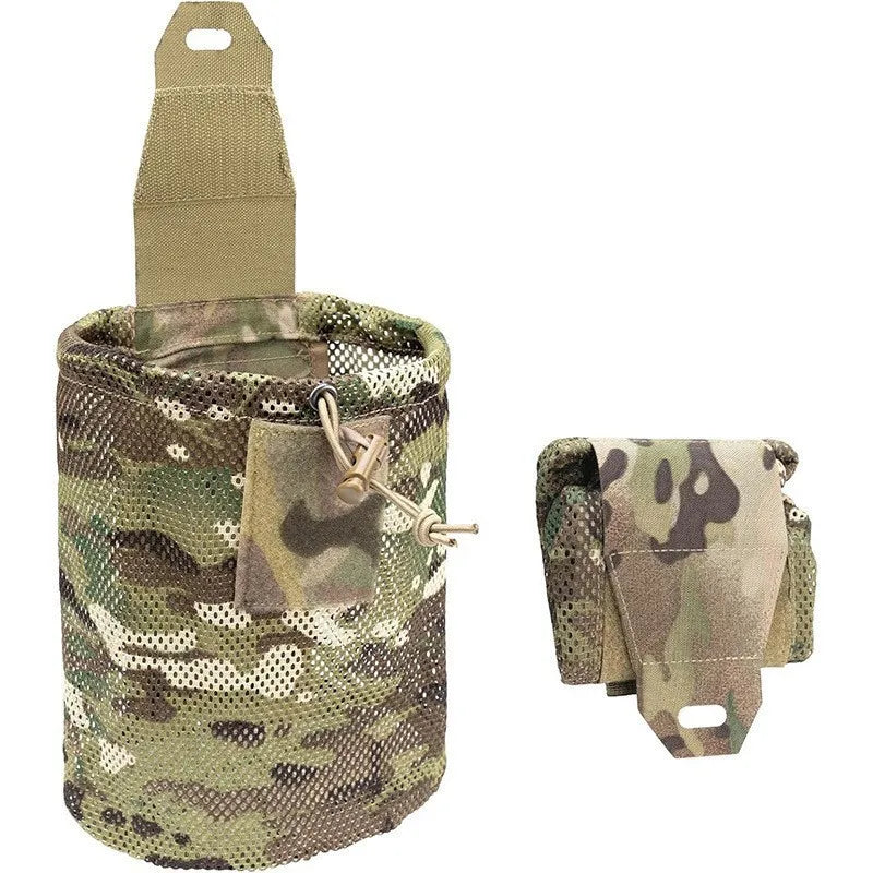 Tactical Molle Folding Dump Pouch Drawstring Magazine Utility Pouch Waist Bag Roll Up Foldable Recovery Tool Pack EDCStorage Bag