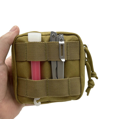 Tactical Small Molle Pouch Mini Utility Bag Removable Clear Pocket EDC Tool Compass Medical Storage Belt Bag Hunting Accessories