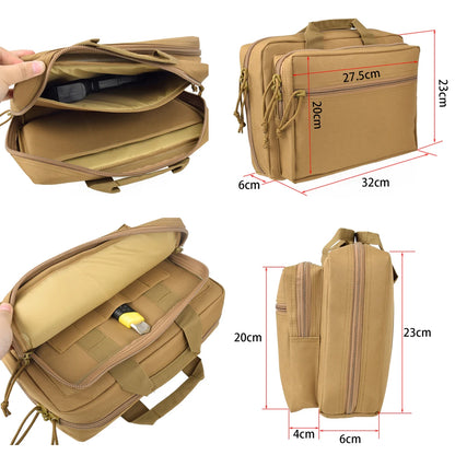 Tactical Portable Gun Bag, Handgun & Magazine Storage Bags, Pistol Safety Carrying Handbag / Suitcase, Hunting Tools Box or Bag