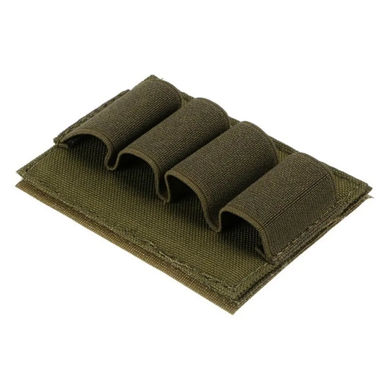Tactical Nylon Ammo Carrier 12/20Ga Shotgun Shell 4 Round Molle Magazine Pouch Panel with Flashlight & Pen Organizer Outdoor Gea