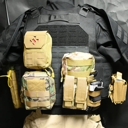 Tactical Vest Set Airsoft Koenig Ghost Full Set Vest with Shoulder Pad Walkie-Talkie Bag First Aid Kit CS Cosplay Equipment