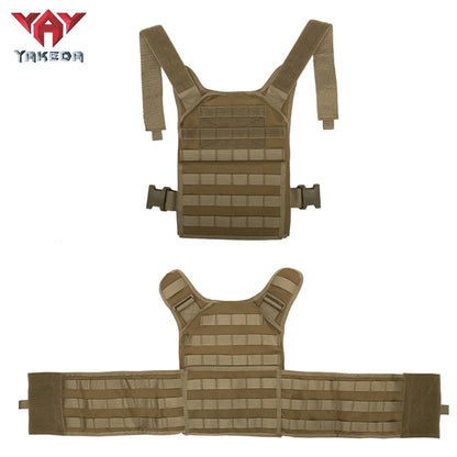 YAKEDA adjustable shoulder strap, hollowed out side panel structure, MOLLE system hunting vest suitable for outdoor sports