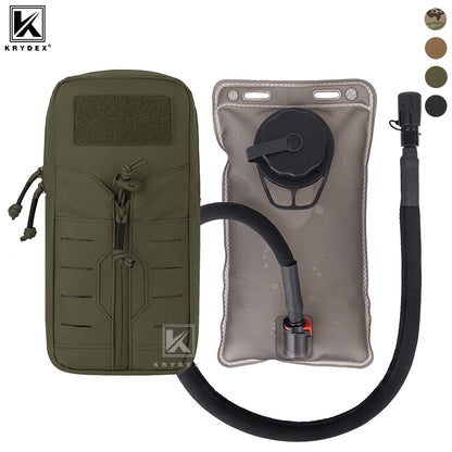 KRYDEX 500D Tactical 1L Hydration Pack MOLLE Pouch 34oz TPU Water Bladder Bag Outdoor Hiking Camping Hunting Accessories