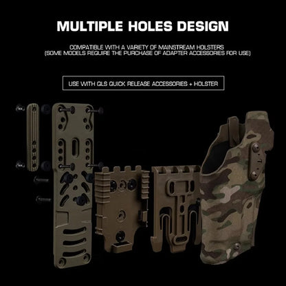 Metal Modular Holster Adapter 2.0 Multi-hole Position Adjustment QLS Platform Hunting Combat Airsoft Holster Adapter Accessories