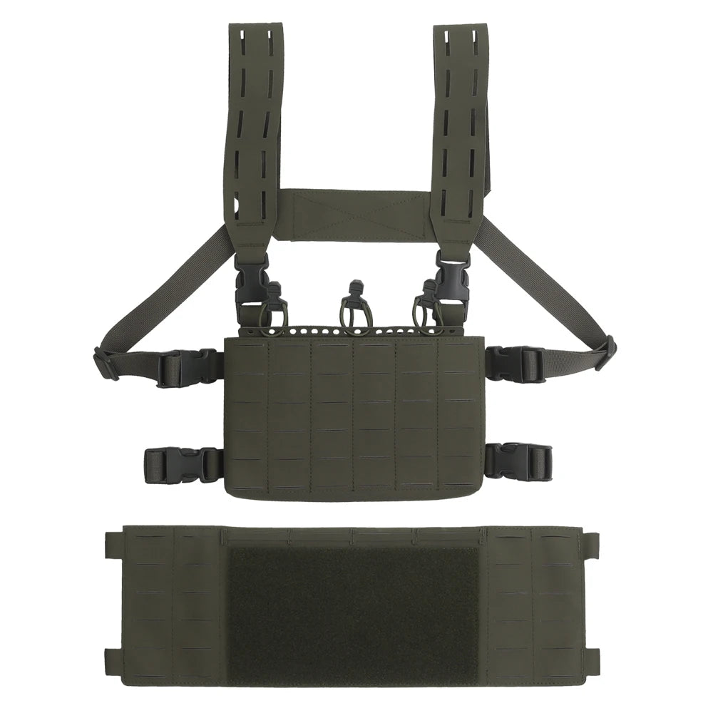 Tactical Chest Rig Modular Airsoft Training Vest Multifunctional Camouflage Gear with 556 Triple Magazine Pouch MOLLE System