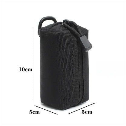 Outdoor  Tactical Mini EDC Zipper Pouch MOLLE Small Portable Nylon Key Coin Purse with D-Ring for Cycling Hunting Hiking Travel
