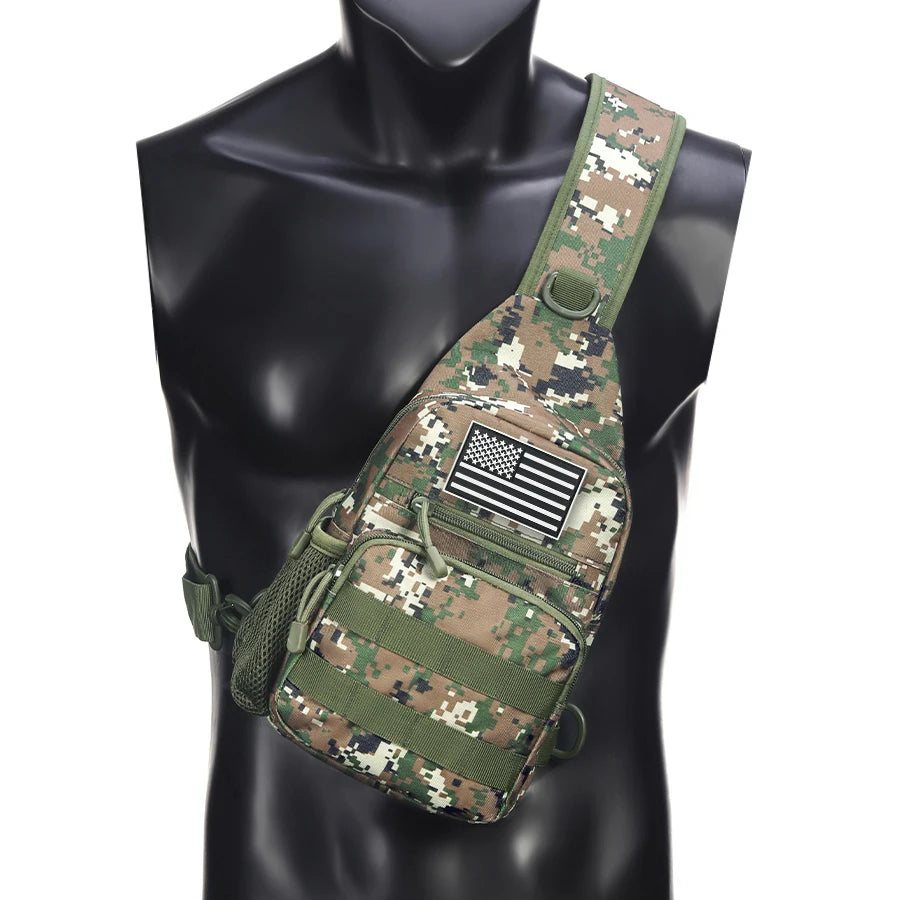 Multi functional daily commuting travel crossbody bag, chest bag, small shoulder bag with multiple pockets