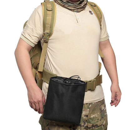 Compact MOLLE Dump Bags Heavy-Duty 600D Nylon Collapsible Pouches Hunting Adjustable Waist Strap Bags Tactical Gear Range