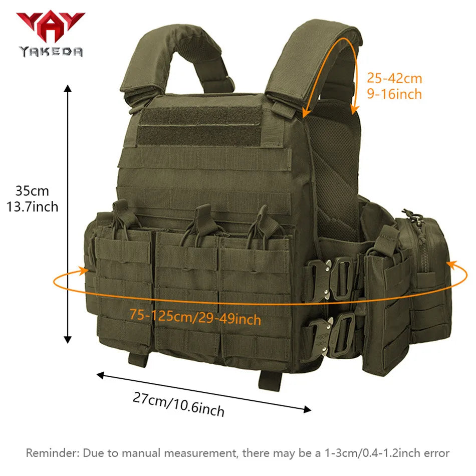 YALEDA 600D Wear-resistant Tactical Vest Training Combat Equipment Quick Release Breathable With Magazine Clip Bag Medical Pouch