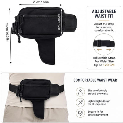 Concealed Carry Fanny Pack with Pistol Pouch Tactical Waist Bag for Men Anti-Theft Hidden Gun Pocket 1000D Nylon EDC Waist Pack