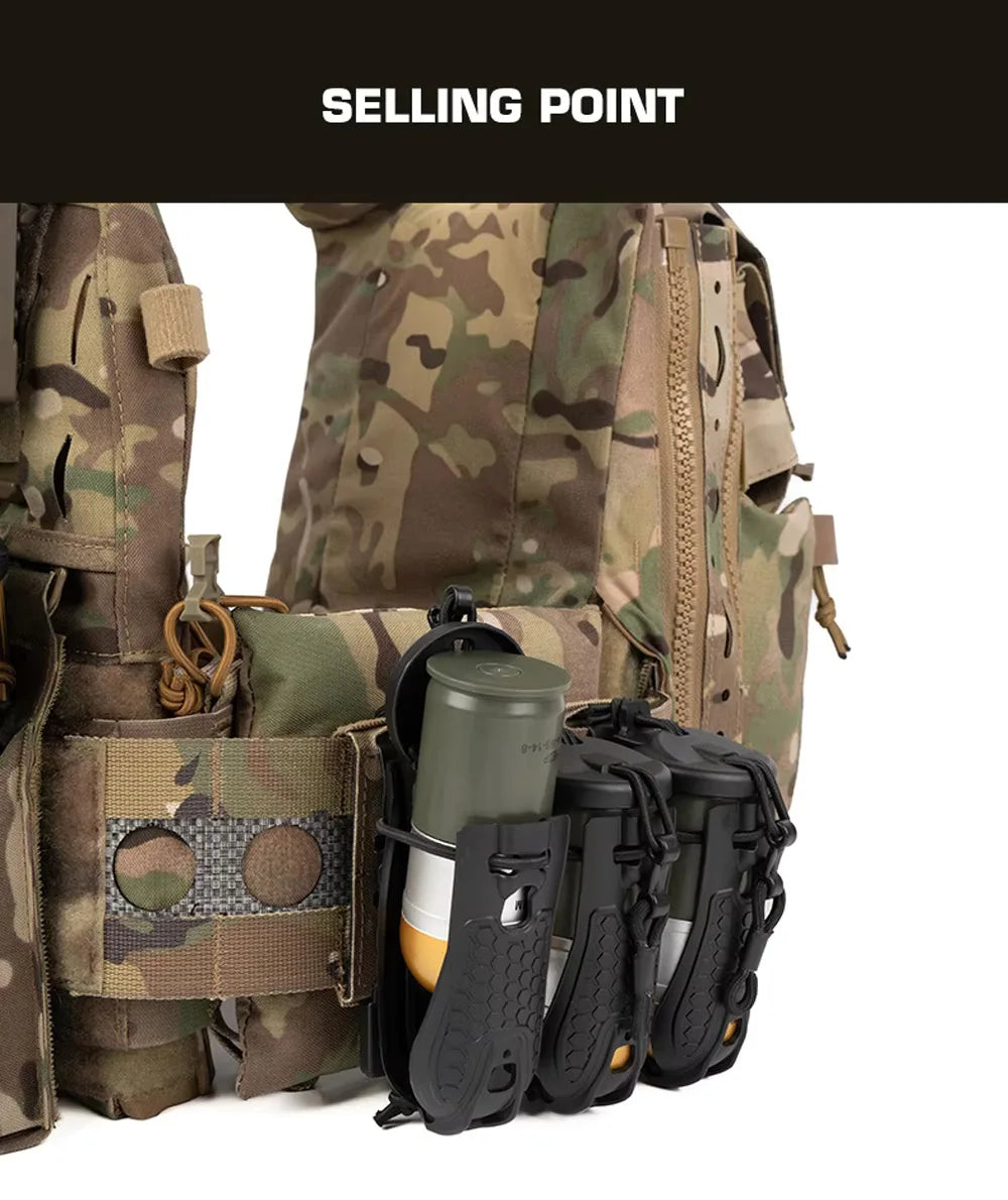 M433 Grenade Tactical Storage Pouch MOLLE M‑System Design for Outdoor Use Mountable on Tactical Vests Belts