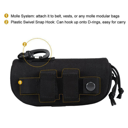 Hard Shell Glasses Pouch Sunglasses Tactical Molle EDC Waist Pack Utility Outdoor Hunting Accessories Organizer Eyeglasses Case