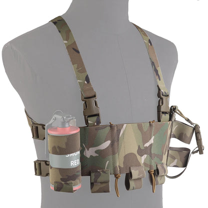 Tactical Double Layer Chest Rig Triple 5.56 Mag Pouch Airsoft Hunting Quick Release Training Vest Side Radio Pouch