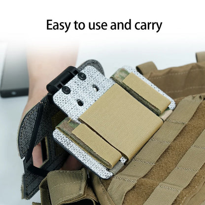 BOOIU Carbon Fiber MOLLE Foldable Navigation Board Tactical Vest Chest Phone Holder Mount Airsoft Hunting Outdoor Gear