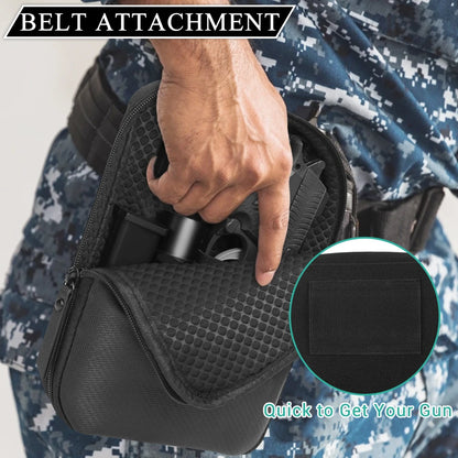 Concealed Carry Gun Bag Soft Sling Shoulder Bag Pistol Case Fanny Pack Waist Belt Firearms Bag with Holster for Handgun Pistol