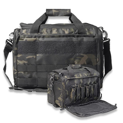 Nylon Tactical Range Storage Bag with Molle System Outdoor Hunting Gun Shoulder Bag for Pistol Tools Camping Equipment