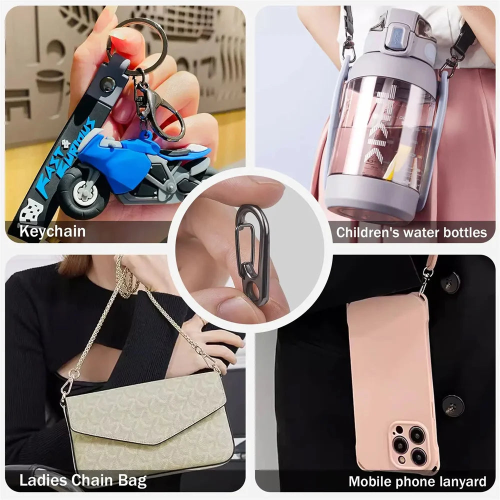 10pcs Mini Carabiner Set Outdoor Rope Clip Camping Paracord Accessories Knapsack Hanging Buckle  Daily DIY Keychain
