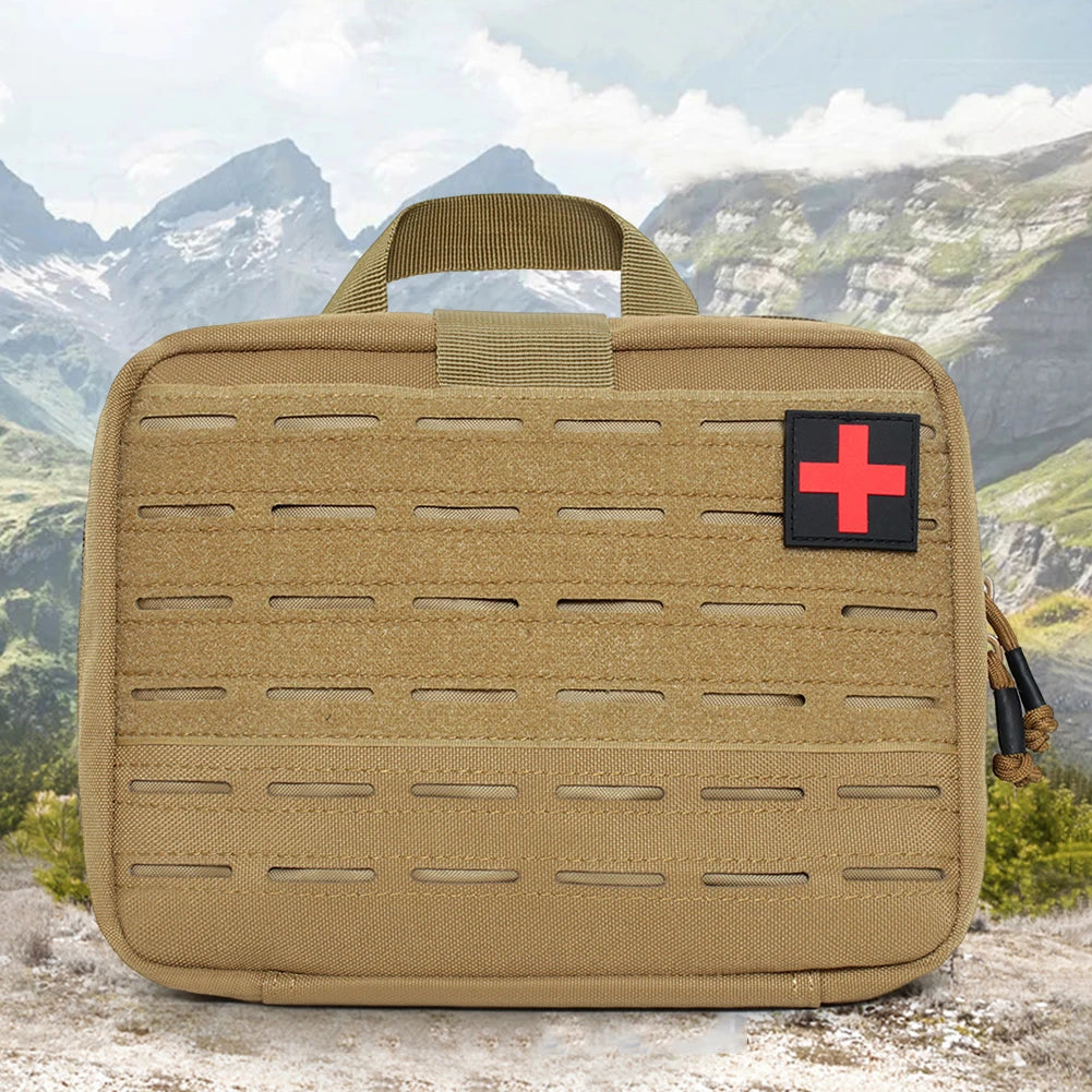 Everyday Carry Survival Bag Lightweight Waist Bag Red Cross Patch Magic Tape for Sports Survival/Camping/Hiking/Hunting