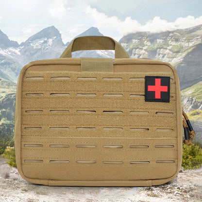 Everyday Carry Survival Bag Lightweight Waist Bag Red Cross Patch Magic Tape for Sports Survival/Camping/Hiking/Hunting