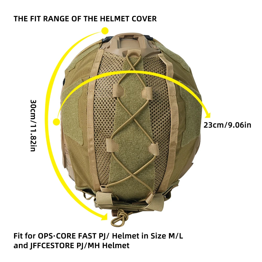 BOOIU Tactical Helmet Cloth with Battery Pouch for Helmet Outdoor Sport Hunting 500D Nylon CS Airsoft Helmet Cover Battery Pack