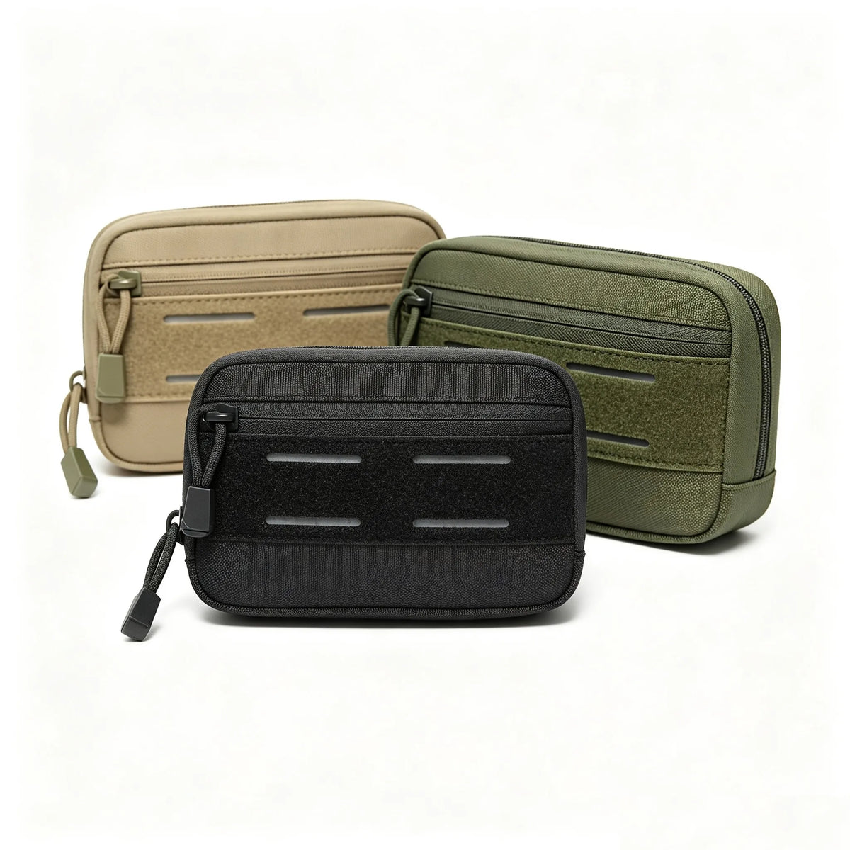 Tactical Laser Cut EDC Pouch Double Zipper Wallet Bag Outdoor Molle Admin Pouch Hiking Hunting Accessory Bag Daily Use