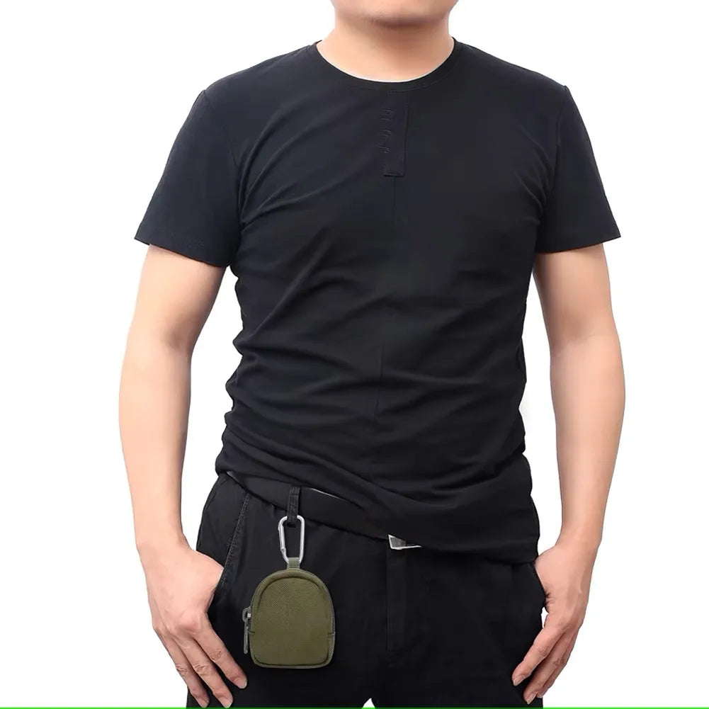 Outdoor Tactical EDC Pouch Key Wallet Holder Men Coin Earphone Pouch Bag Keychain Zipper Pocket Portable Key Bag