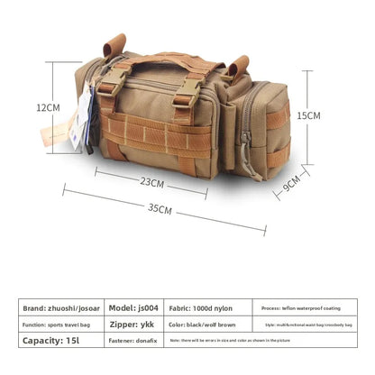 15L Multifunctional Tactical Waist Bag 1000D Nylon Waterproof Outdoor Sling Crossbody Bag Handbag Camping Hiking Cycling Travel