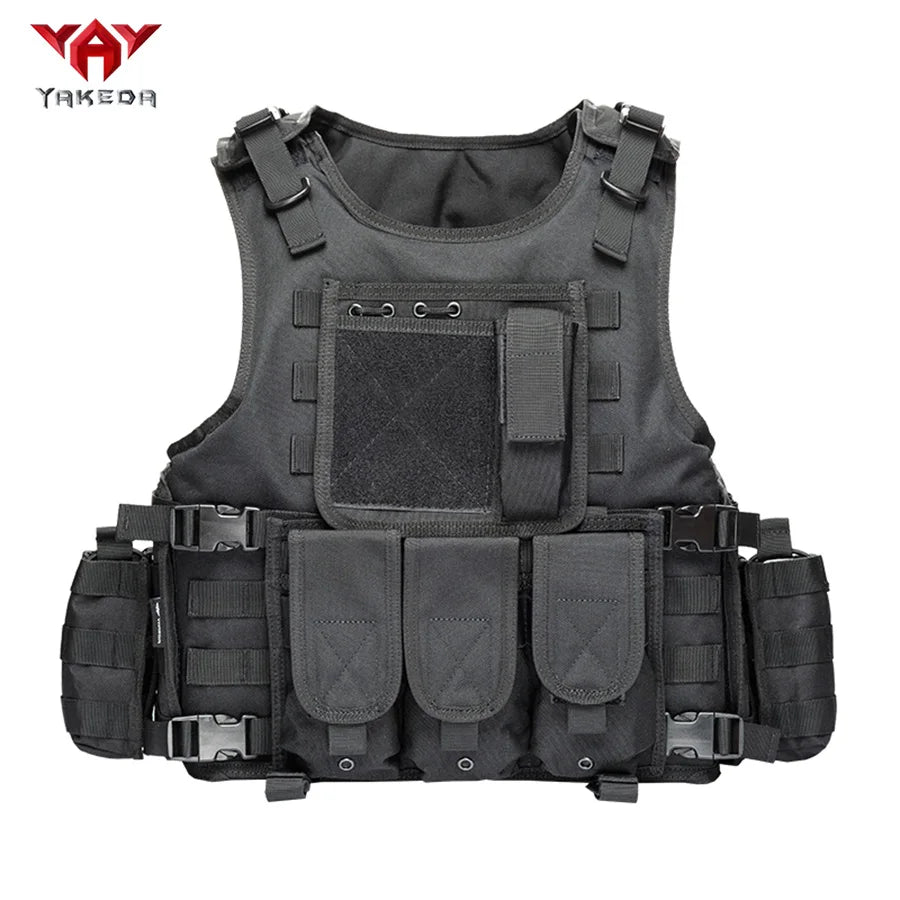 YAKEDA multifunctional quick release hunting vest with adjustable shoulder straps and waist circumference, multiple device bags