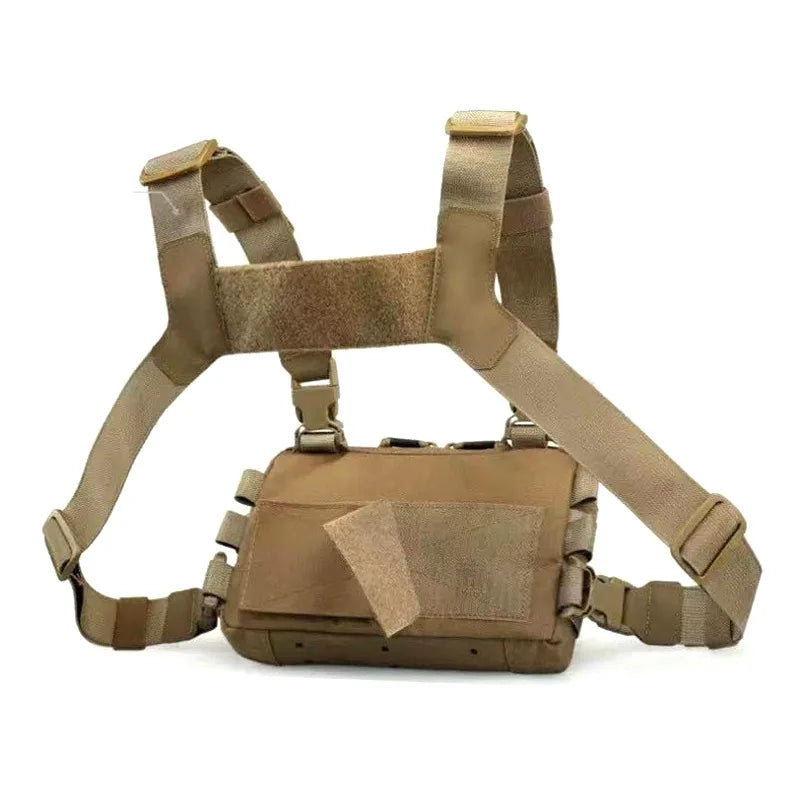 Multifunct Outdoor Travel Vest Adjustable Tactical Chest Men Camping Recon Kit Bag Vest Front Pouch Hunting Fishing Pack