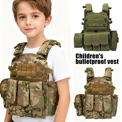 Kids Level III Bulletproof Vest Camouflage Tactical Body Armor Breathable Multi Functional 6094 Vest Stab Proof
