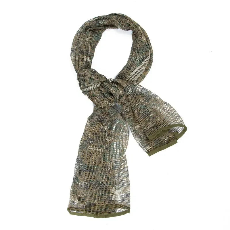 Tactical Mesh Breathbale Scarf Sniper Face Veil Camo Airsoft Hunting Cycling Hiking Neckerchief Mask Camouflage Outdoor Scarf