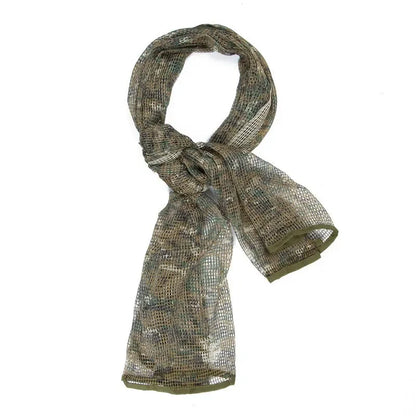 Tactical Mesh Breathbale Scarf Sniper Face Veil Camo Airsoft Hunting Cycling Hiking Neckerchief Mask Camouflage Outdoor Scarf