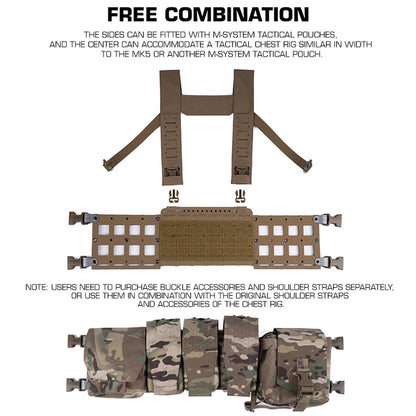 Tactical Vest Chest Rig Platform Expansion Chassis III for GP/SPUD/SACK Pouches Micro Fight MK MKV MK4 Training Equipment