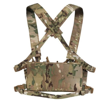 D3CRX Tactical Vest Chest Rig Multi-function Modular Airsoft Wargame Patrol Hunting Gear with 9mm 5.56 Quadruple Magazine Pouch