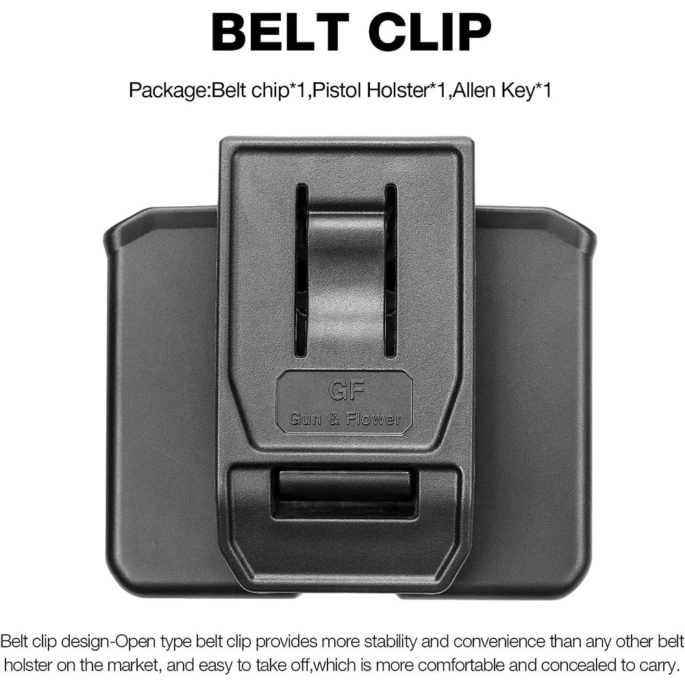 Gun&Flower OWB Universal Polymer Mag Holster Plastic Double Stack Magazine Holder Pouch fit 9mm & 0.4 Caliber