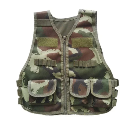 Children Vest Kids Camouflage Multiple Pockets Hunting CS War Games Jacket Hunting Tactical Waistcoat Training Gear