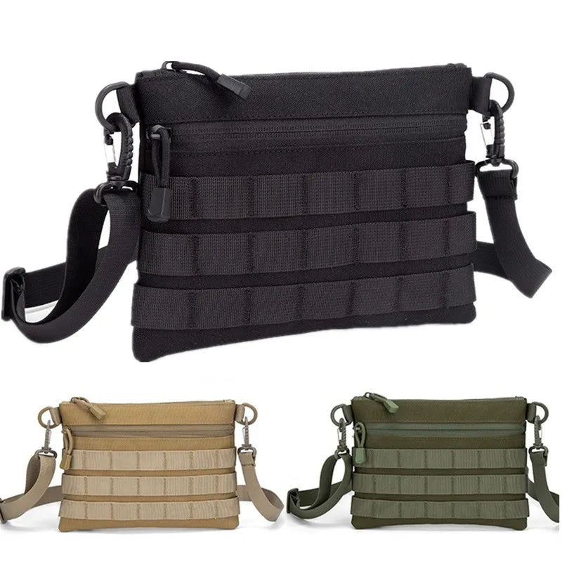 Tactical MOLLE Crossbody Bag Portable 600D Nylon Water Resistant EDC Shoulder Bag for Daily Commute Outdoor Hiking