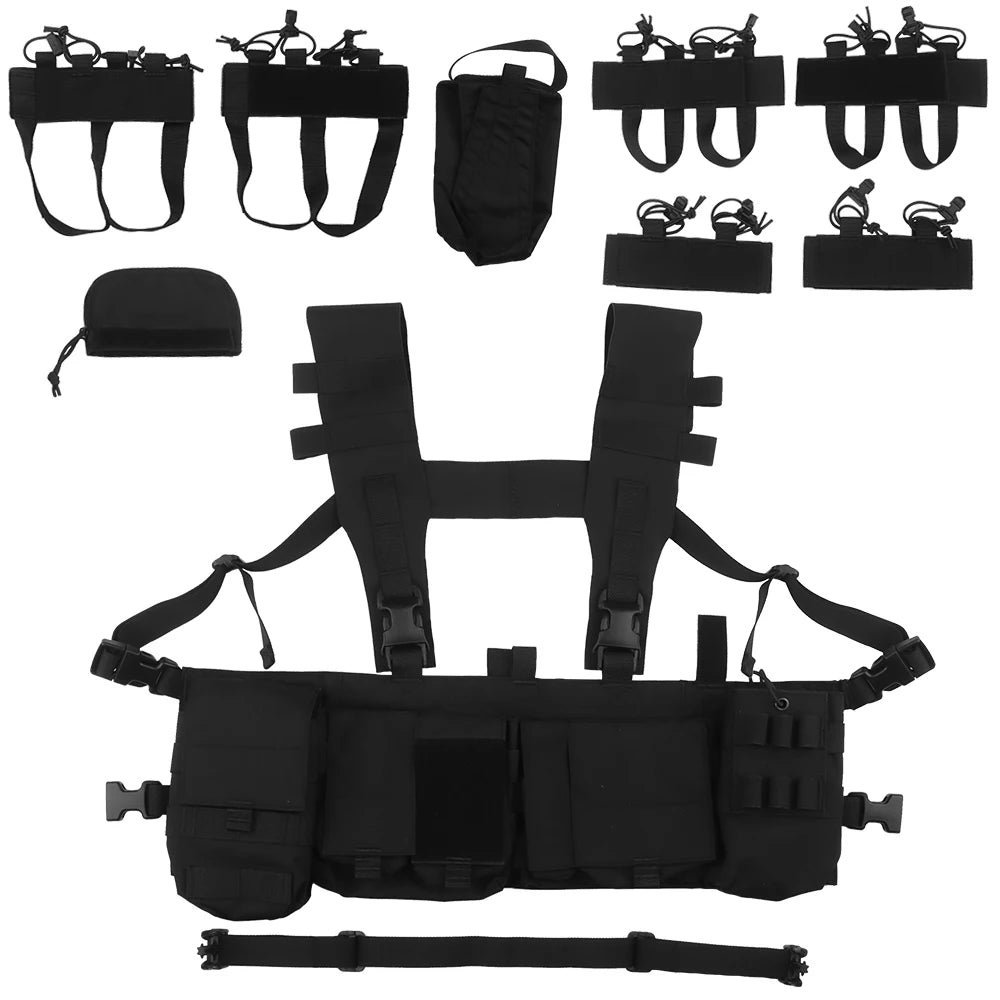 Uw Tactical Patrol Chest Hanging Hunting Vest Patrol Bag with 8 Internal Function Expansion Storage for Wireless Magazine Bag