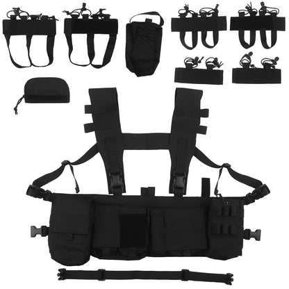 Uw Tactical Patrol Chest Hanging Hunting Vest Patrol Bag with 8 Internal Function Expansion Storage for Wireless Magazine Bag