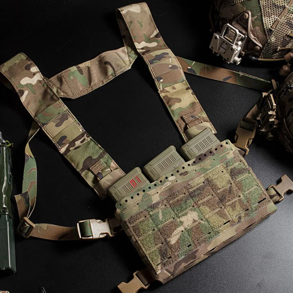 Tactical MK5 Chest Rig Laser Cutting Molle SS Micro Fight Chassis Placard 5.56 Triple Magazine Pouch Vest Plate Carrier