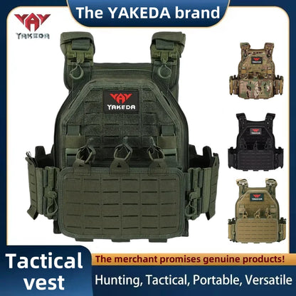 YAKEDA Tactical Vest 6094 Fast Detachable Light Laser Cut Outdoor Hunting Black Gear Carry Vest of High Quality 1000D Nylon